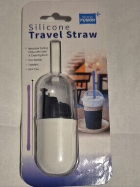 ✨ NEW Grand Fusion Silicone Travel Straw with Case & Cleaner (Item #A2802